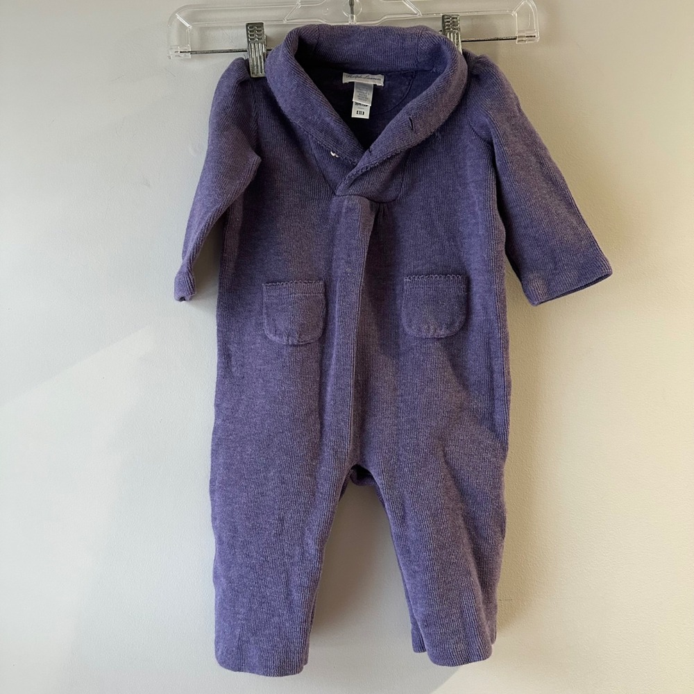 Ralph Lauren Baby Girls Purple Knit Sweater Footless Sleepsuit Romper 9M